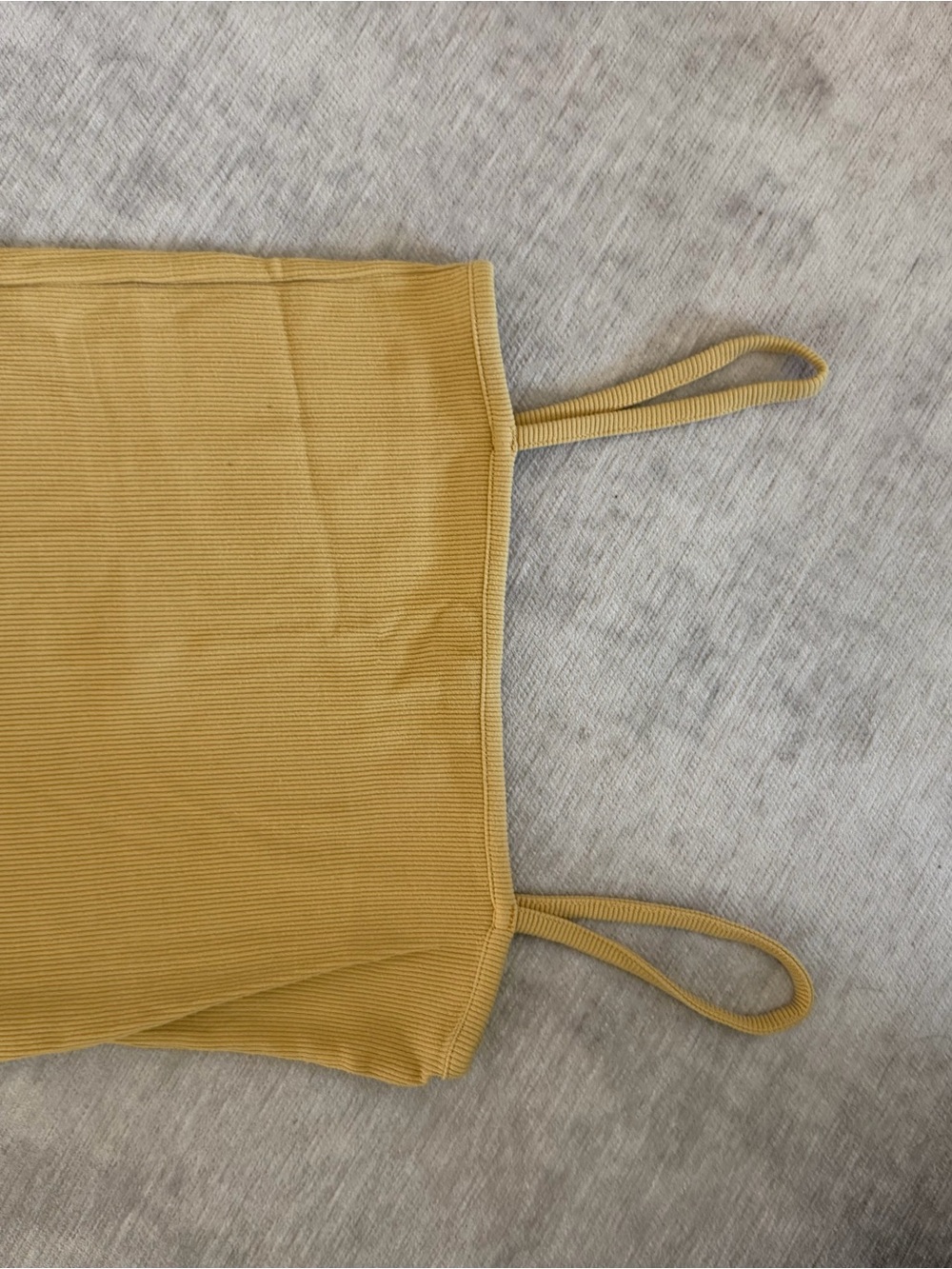 Brandy Melville Yellow Ribbed Spaghetti Strap Tank